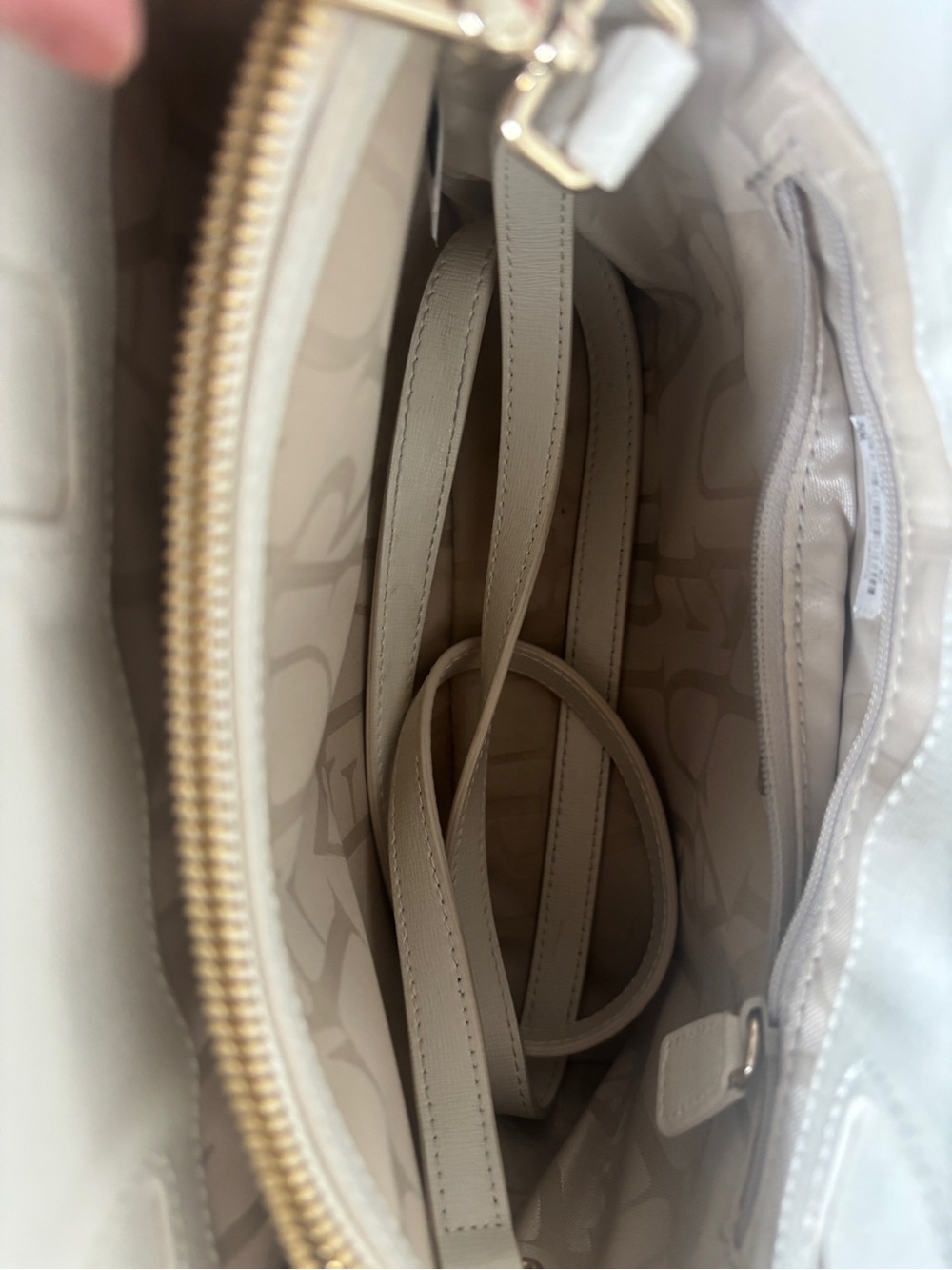 Furla White Saffiano Bag with Crossbody Strap - Picture 9 of 9